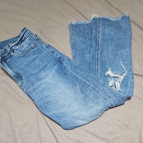 Vervet Denim - Trendy Blue Distressed Ankle Jeans